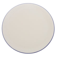 White Dinner Plate 11 Inch – Elegant Textured Rim Ceramic Plate - Habitt