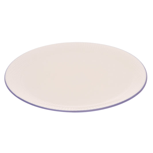 White Dinner Plate 11 Inch – Elegant Textured Rim Ceramic Plate - Habitt