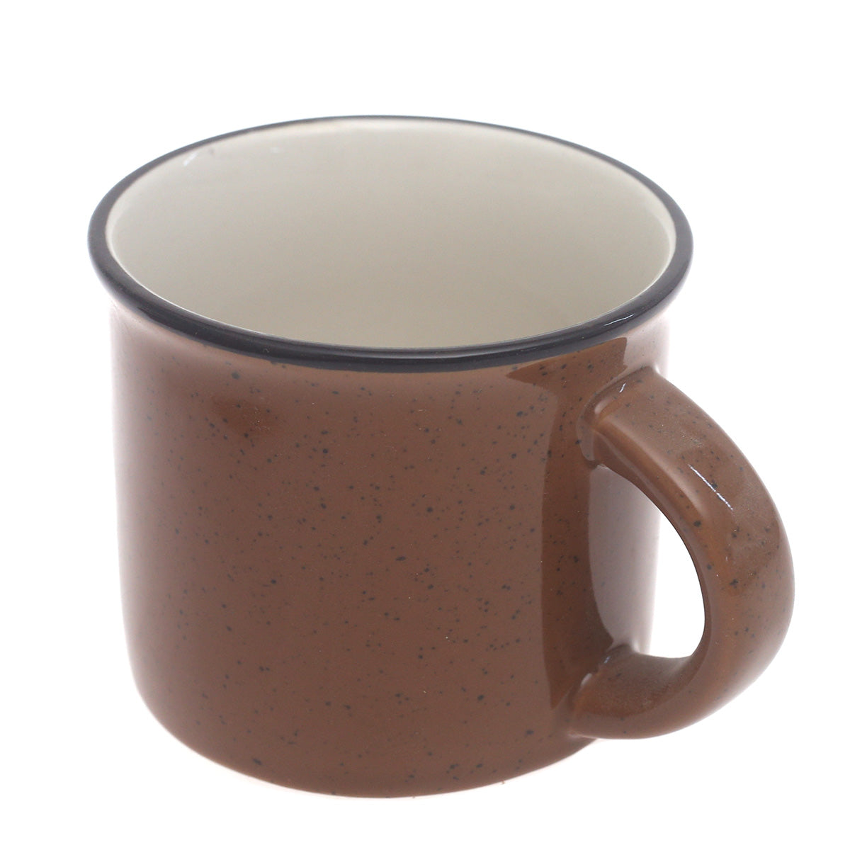 Dark Brown Speckled Ceramic Mug – 3 × 3 Inch Rustic Tea & Coffee Mug - Habitt