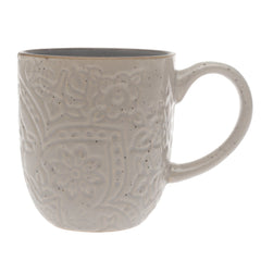 Grey Embossed Ceramic Mug 3 x 4 Inch | Speckled Finish Coffee & Tea Mug - Habitt