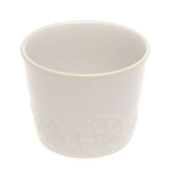 White Ceramic Mug – 3.5 x 3 Inches | Subtle Floral Embossed Coffee & Tea Mug - Habitt