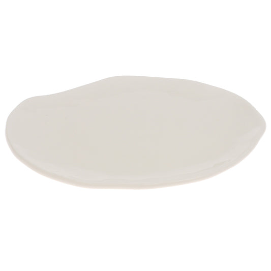 White Ceramic Platter 8 x 6.5 Inch – Organic Shape Serving Plate - Habitt