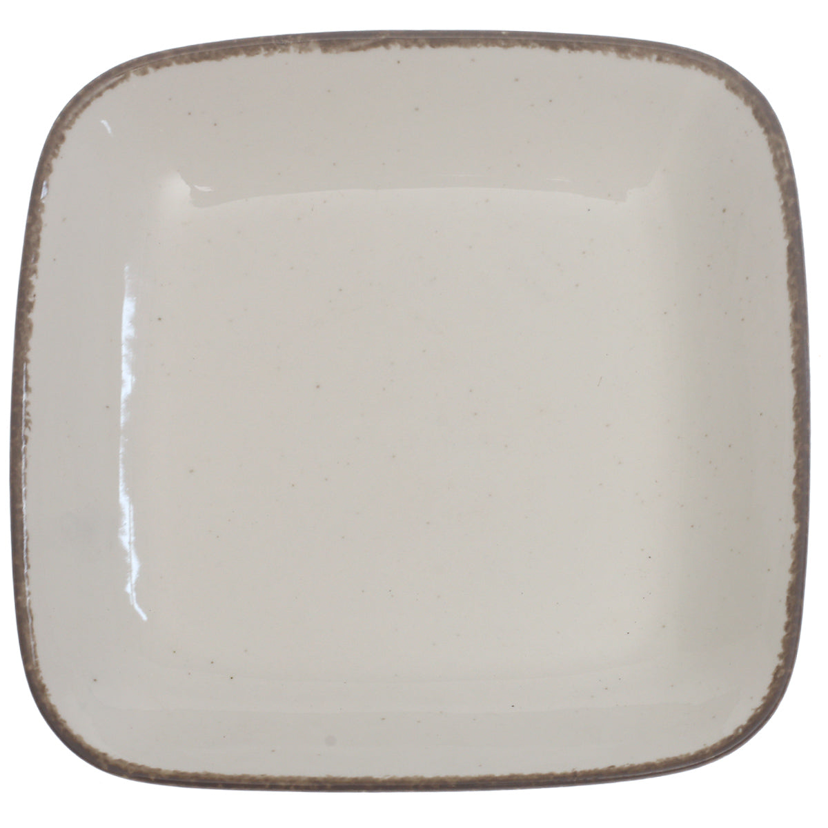 White Ceramic Platter 8.5 Inch – Rustic Square Serving Plate - Habitt