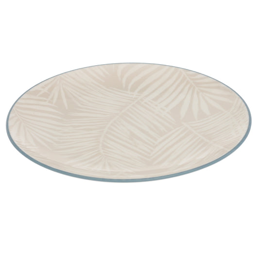 Beige Ceramic Quarter Plate 8 Inch – Leaf Pattern Side Plate - Habitt