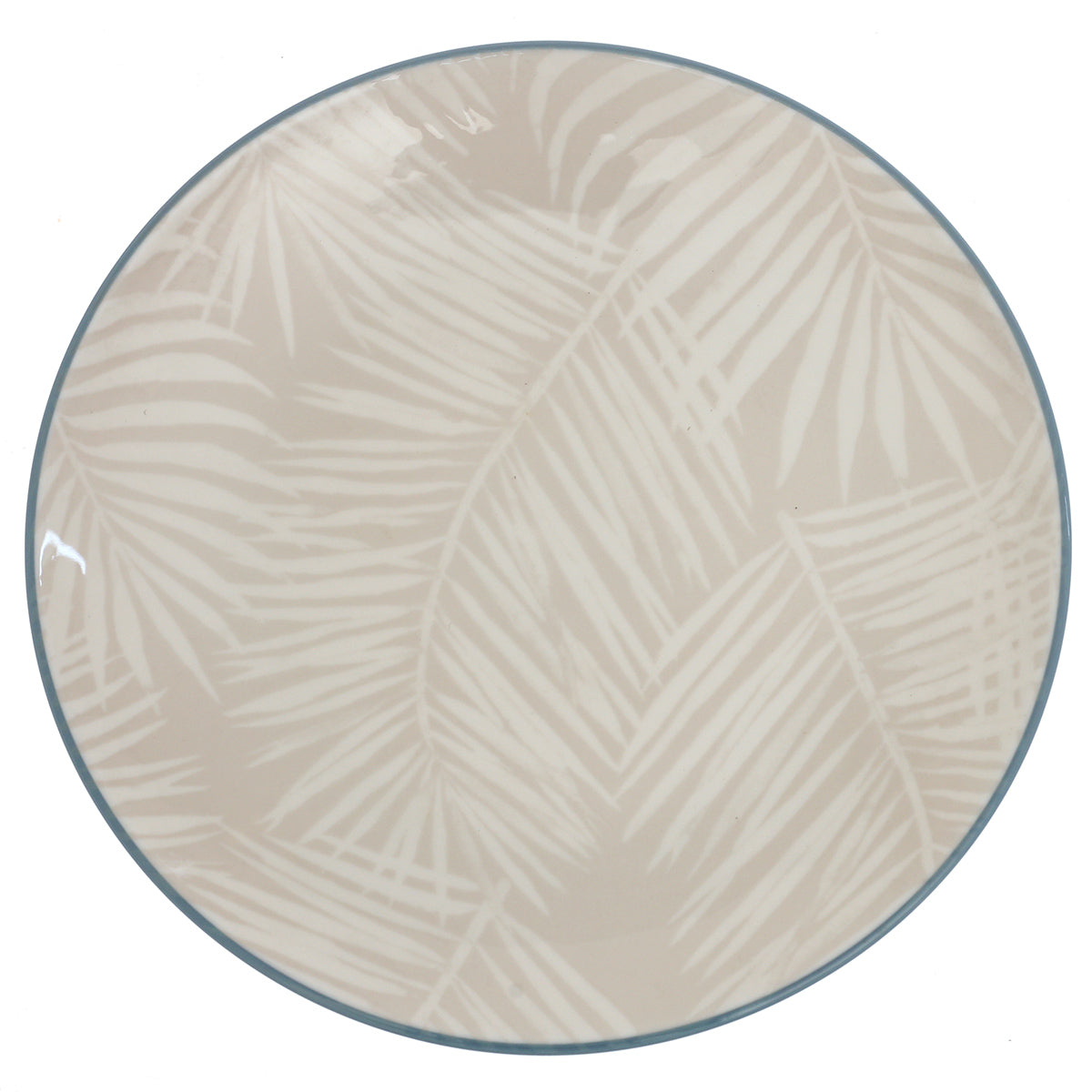 Beige Ceramic Quarter Plate 8 Inch – Leaf Pattern Side Plate - Habitt