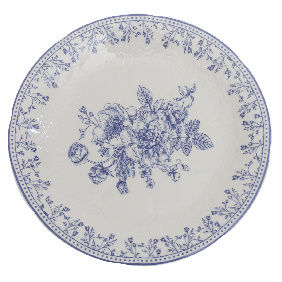 Blue & White Floral Quarter Plate 8 Inch – Classic Ceramic Side Plate - Habitt