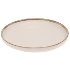 Quarter Plate – Gold & White Ceramic Plate | 8 Inch - Habitt