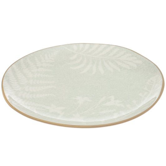 Quarter Plate – Green Ceramic Plate with Gold Rim | 8 Inch - Habitt