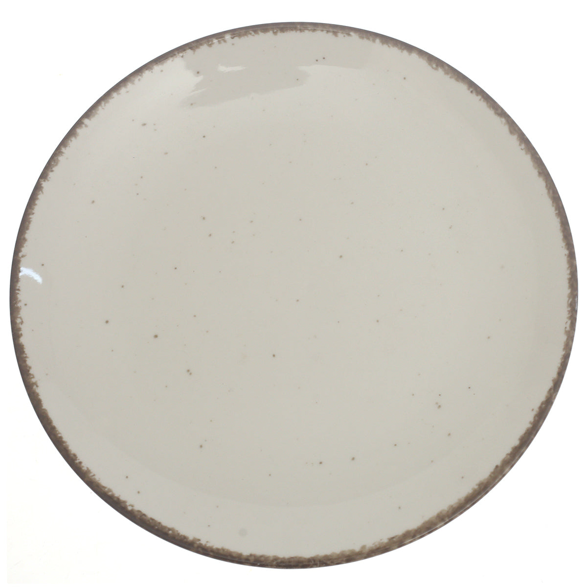 White Quarter Plate 8 Inch with Rustic Rim – Ceramic Side Plate for Elegant Serving - Habitt