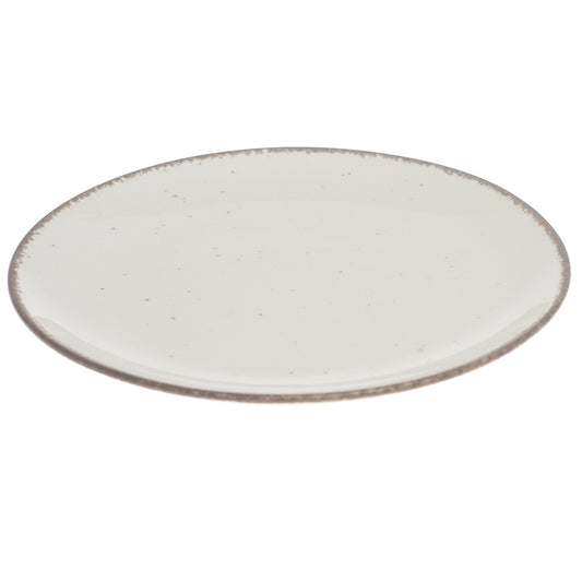 White Quarter Plate 8 Inch with Rustic Rim – Ceramic Side Plate for Elegant Serving - Habitt