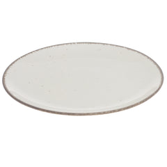 White Quarter Plate 8 Inch with Rustic Rim – Ceramic Side Plate for Elegant Serving - Habitt