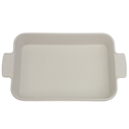 White Ceramic Rectangular Serving Dish with Handles 7.5 x 11 Inch – Elegant Baking & Serving Dish - Habitt