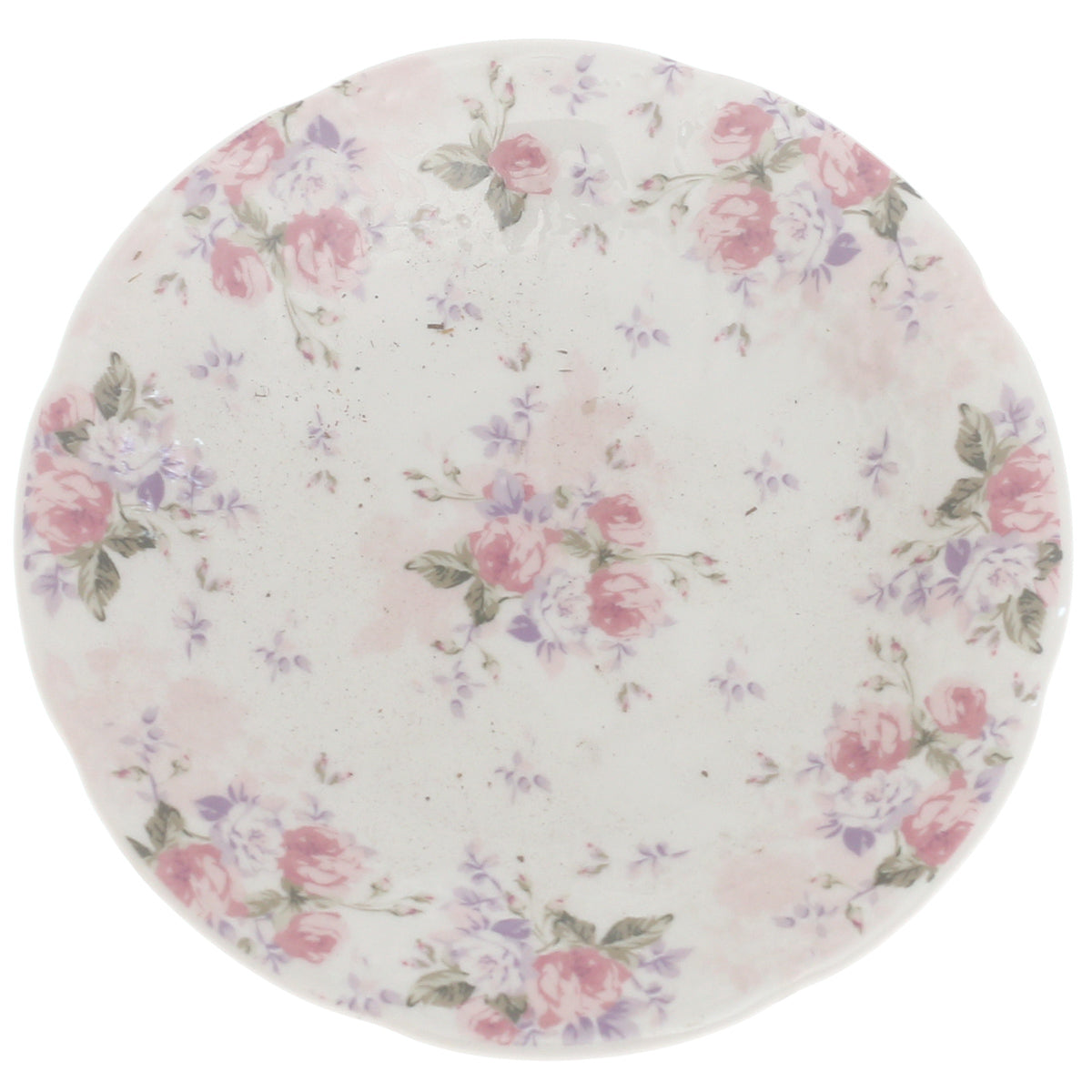 Pink & White Floral Side Plate 6 Inch – Elegant Ceramic Dessert & Snack Plate - Habitt