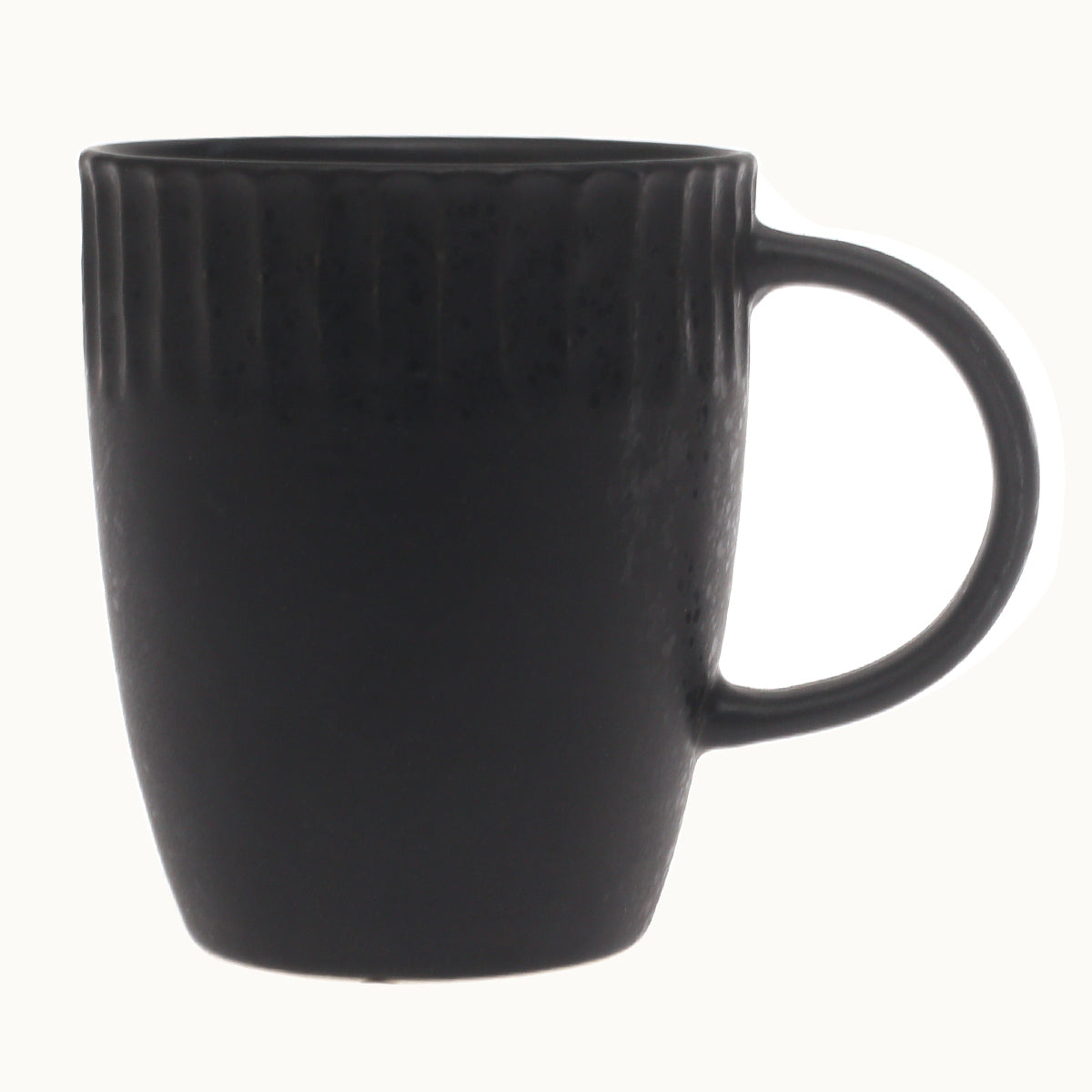 Black Ribbed Ceramic Mug 3.5 x 4 Inch | Modern Minimalist Coffee & Tea Mug - Habitt