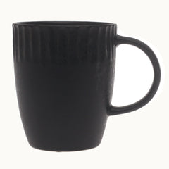 Black Ribbed Ceramic Mug 3.5 x 4 Inch | Modern Minimalist Coffee & Tea Mug - Habitt
