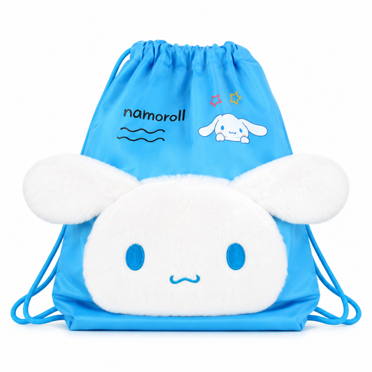 Kids Plush Drawstring Bag (Kuromi Design)