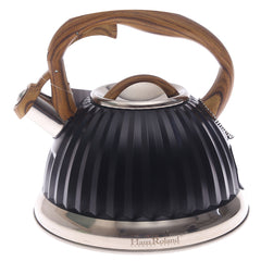 Haus Roland Whistling Kettle – 6-1 (Black with Wood Finish Handle) - Habitt