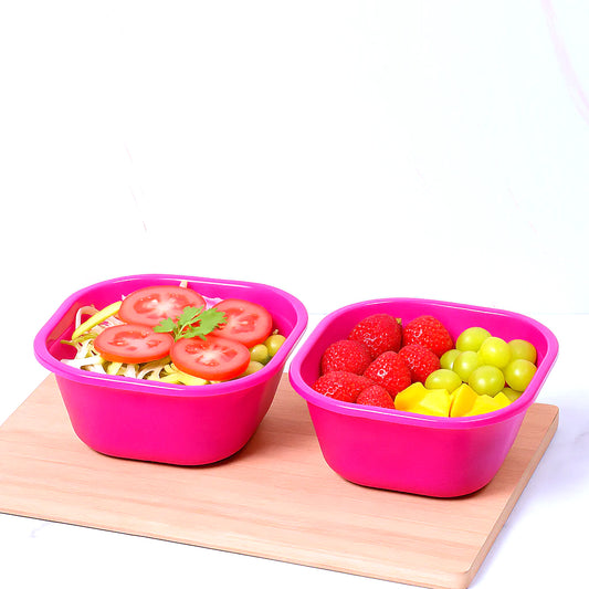 pack of 2 Blend Plastic Bowl Small – 1500 ml (Assorted) | Multipurpose Kitchen Bowl Set of 2 (Available in Red, Yellow, Magenta, Blue, Green & Orange) - Habitt