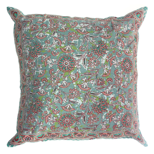Mehr Floral Cotton Cushion Cover – 20x20 Inch Decorative Square Throw Pillow Case - Habitt