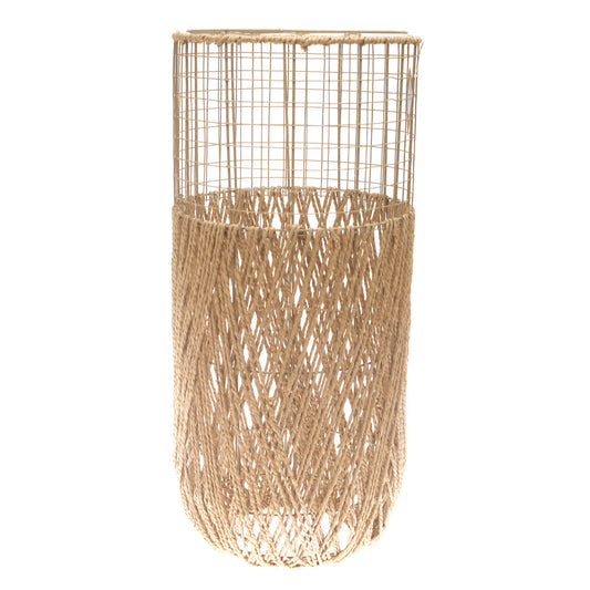 Large Natural Rope Vase – 27 Inch Tall Handwoven Decorative Floor Vase - Habitt