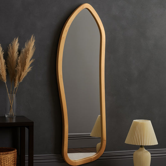 Oafleaf Wall Mirror – Modern Wooden Frame Decorative Mirror - Habitt