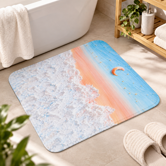 3D Print Beach Bathroom Mat | Decorative Floor Mat