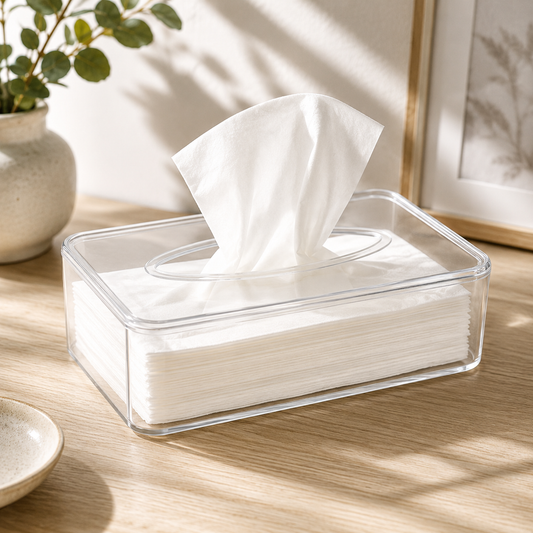 Acrylic Tissue Box – Clear Modern Dispenser
