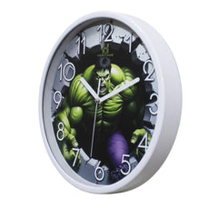 Heritage Pastel Wall Clock 12 Inch – Superhero Action Design with Bold Numerals & Kids Room Style (Plastic) - Habitt