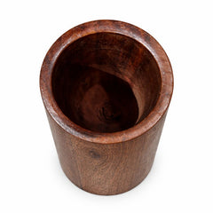 Large Handcrafted Wooden Storage Jar – 6 Inch Depth, 2 Inch Diameter | Natural Wood Container - Habitt