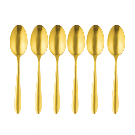 Ayd Stainless Steel Golden Tea Spoon – Set of 6 - Habitt