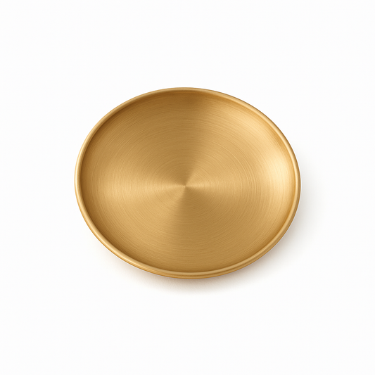 Golden Stainless Steel Round Serving Tray – Multiple Sizes | Luxury Gold Finish Platters for Dining & Décor - Habitt