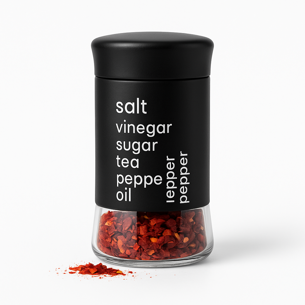 1Pc Stainless Steel Salt & Spice Storage Jar – Black Finish (JLG-01, Single Piece) - Habitt