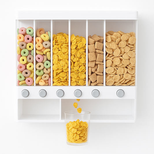 Wall-Mounted Rice & Cereal Dispenser – 10kg Multi-Compartment Grain Storage Container - Habitt