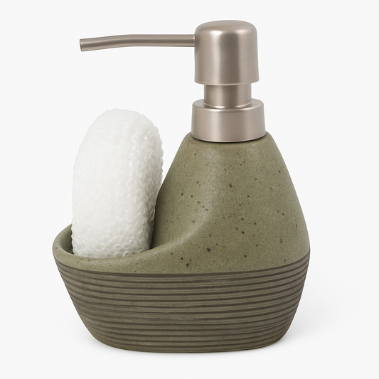1pc Single Piece Soap Dispenser with Sponge Holder – 3 Elegant Color Variants - Habitt
