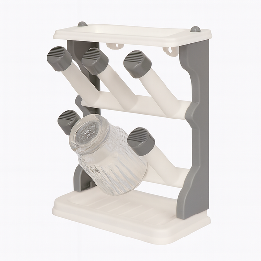 1pc Glass Stand Holder – 6 Cup Drying Rack for Kitchen. - Habitt