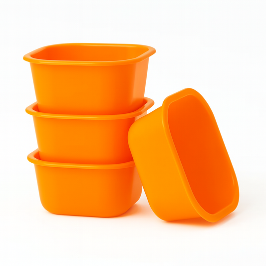 (Pack of 4) Blend Mini Plastic Bowls – 400 ml (Assorted) | Multipurpose Snack & Serving Bowls - Habitt
