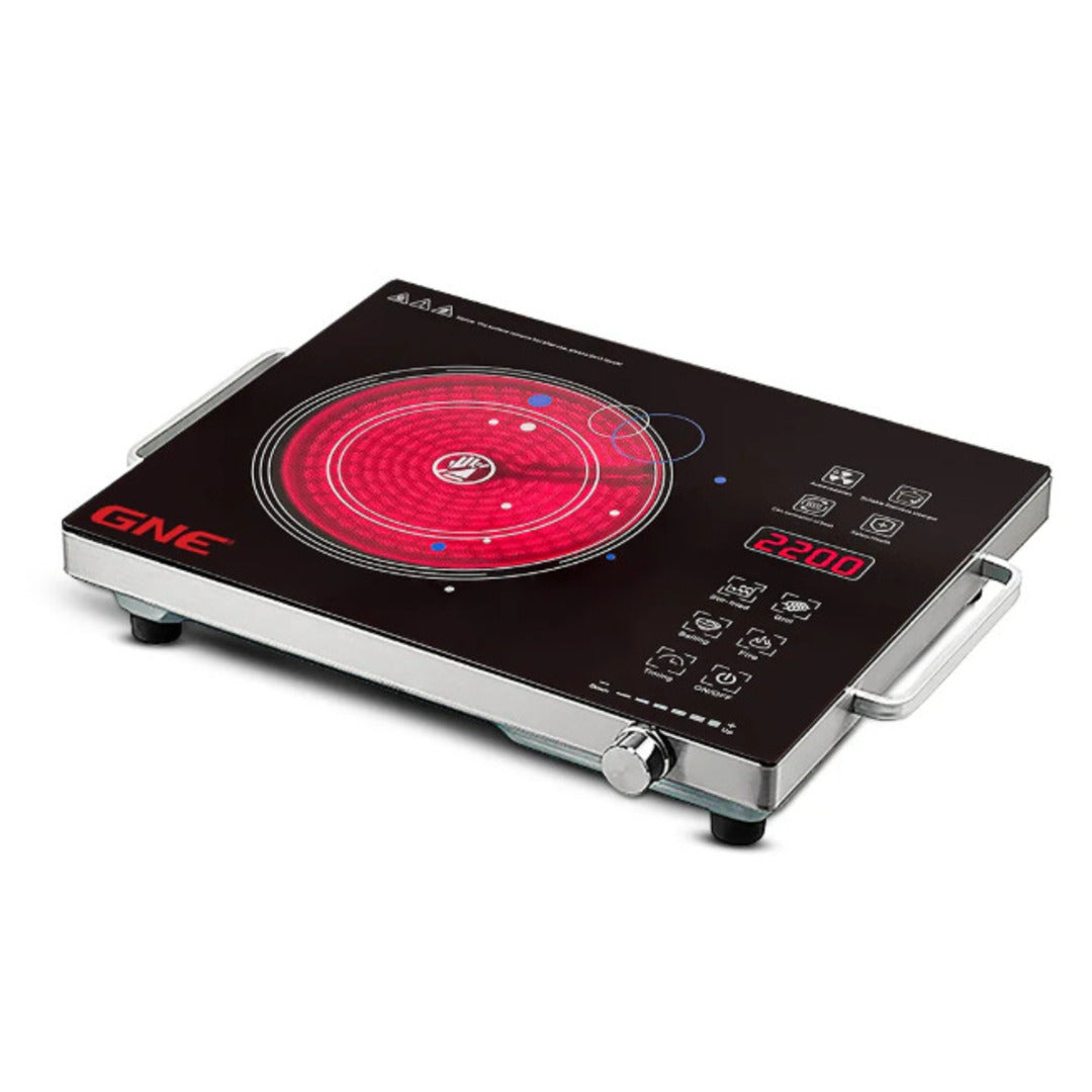 Gaba National Infrared Cooker 2000W with Touch Control, Timer & Child Lock – Tempered Glass Smart Cooktop (GN-132/24) - Habitt