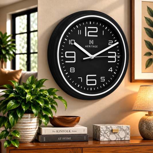 Heritage Titan Wall Clock – 10.75 Inch Plastic Frame