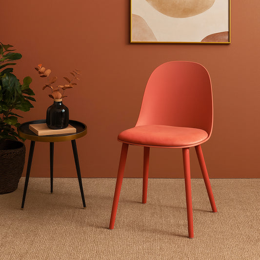 Sora Dining Chair – Modern Molded Seat with Cushion (Pink, Grey, White, Black, Yellow) - Habitt