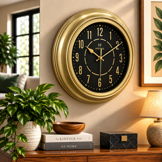 Heritage Vintage Wall Clock – 15 Inch Plastic Frame
