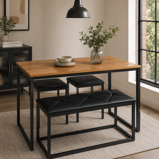 Savior dining with 2 Stool & Bench