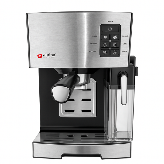 Alpina SF-2812 Espresso Coffee Machine – 15-Bar Italian Pump, 1470W, Built-In Milk Frother & 700ml Milk Tank - Habitt