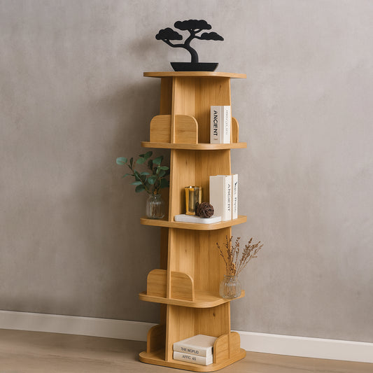 Pivot Wooden Shelf Console – Modern Multi-Tier Organizer - Habitt