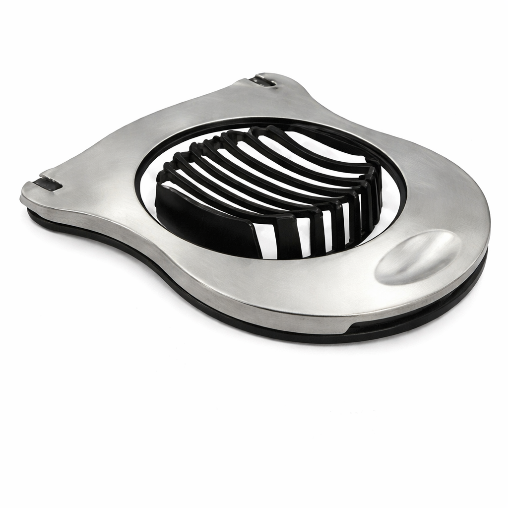 Stainless Steel Egg Cutter – Multi-Function Egg Slicer for Perfect Round & Wedge Cuts - Habitt