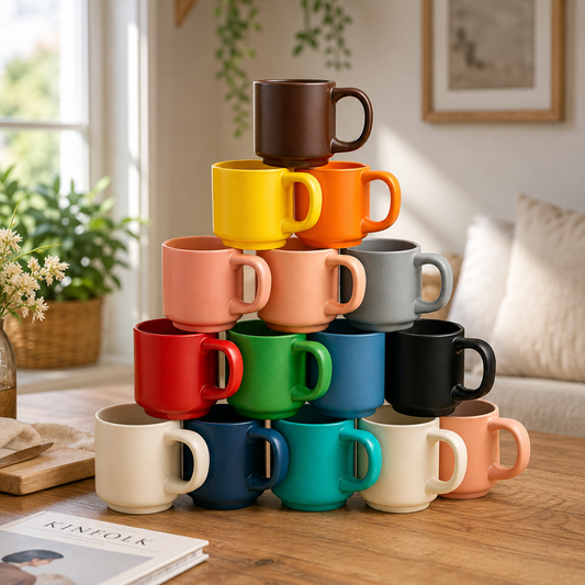Assorted Mini Mugs – Pack of 6 (Multicolor)