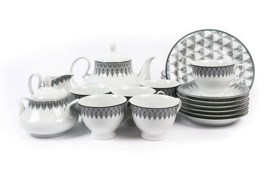 23pcs Bold zag Tea Set