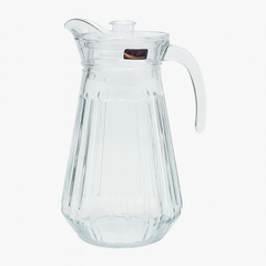 Crystal-Clear 1700 ml Glass Jug with Textured Design – Large Water & Juice Pitcher for Home Serving - Habitt