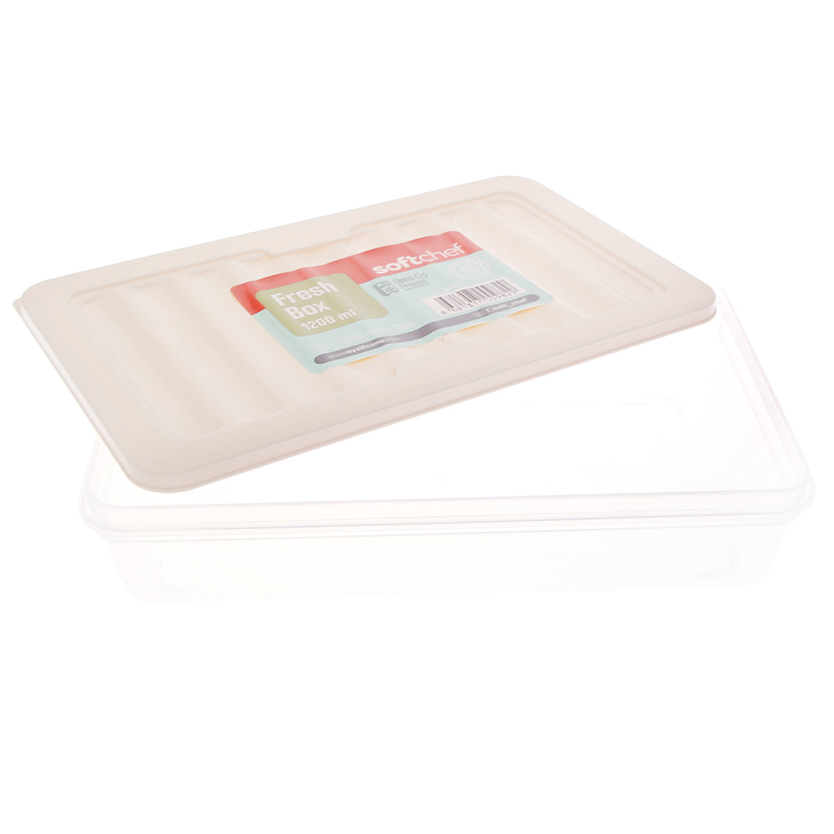 Fresh Box 1200ml – Airtight Food Storage Container with Lid (White/Grey) - Habitt