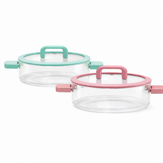 Colorful Double Handle Glass Pot – 1.8 L - Habitt