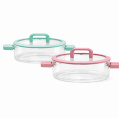 Colorful Double Handle Glass Pot – 1.8 L - Habitt